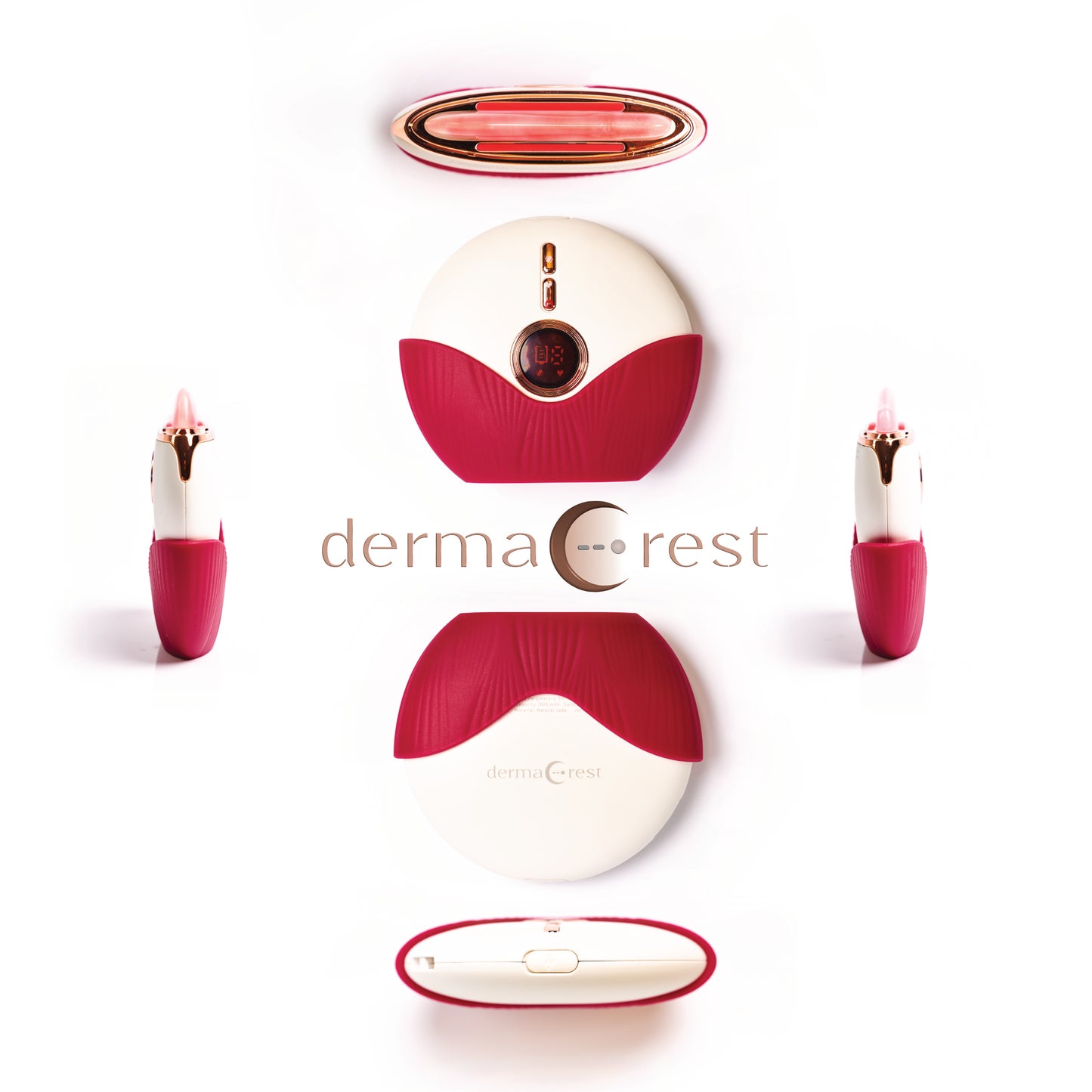 DermaCrest Electric Gua Sha with Red Light Therapy Face Sculpting Massager