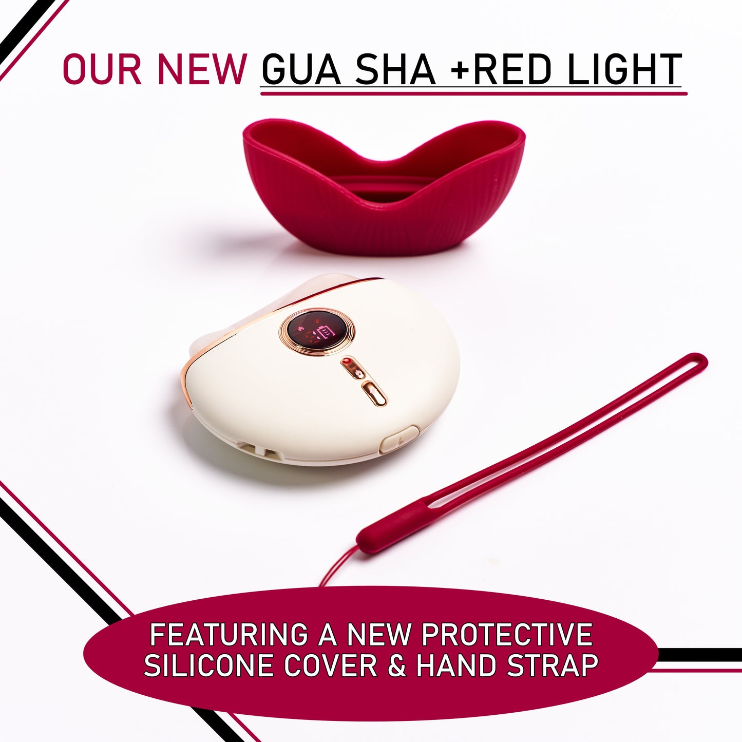 DermaCrest Electric Gua Sha with Red Light Therapy Face Sculpting Massager